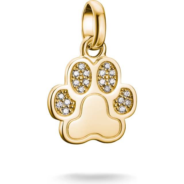 THOMAS SABO Connect Gold Plated Zirconia Paw Charm Pendant For Women - gold