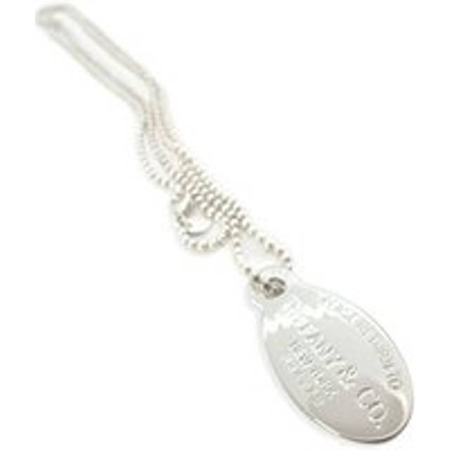 Womens Preloved Return to Tiffany Oval Tag Pendant Necklace Wo - Silver - Grey - One Size