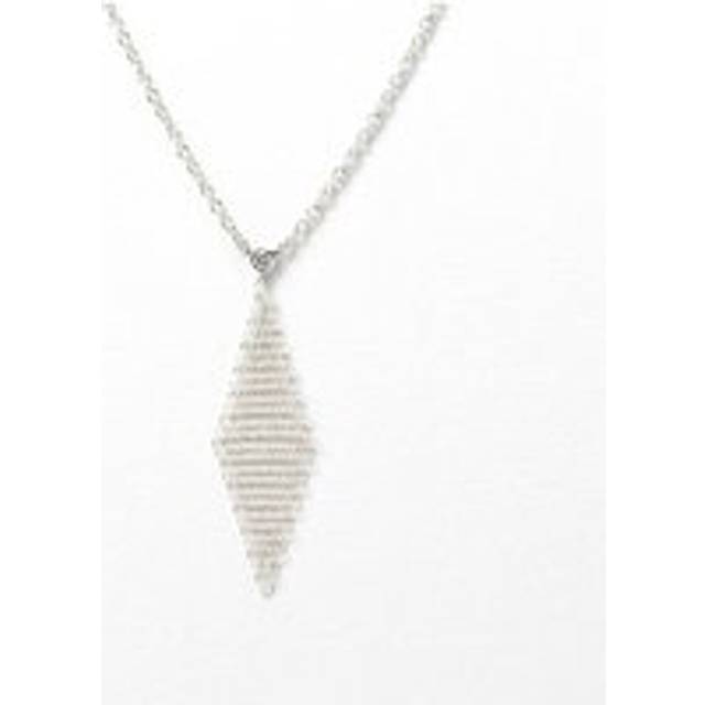 Womens Preloved Mesh Chain Pendant Diamond Accent Wo - Silver Necklaces - Grey - One Size