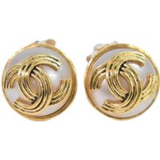 Womens Preloved Pearl CC logo Earrings Wo - Gold - Metallics - One Size
