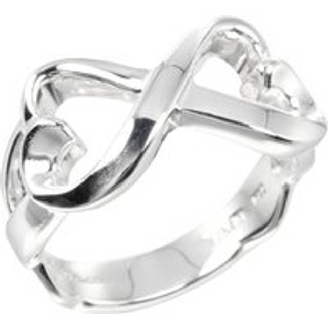Womens Preloved Infinity Heart Ring Interlocking Hearts Wo - Silver - Grey - One Size