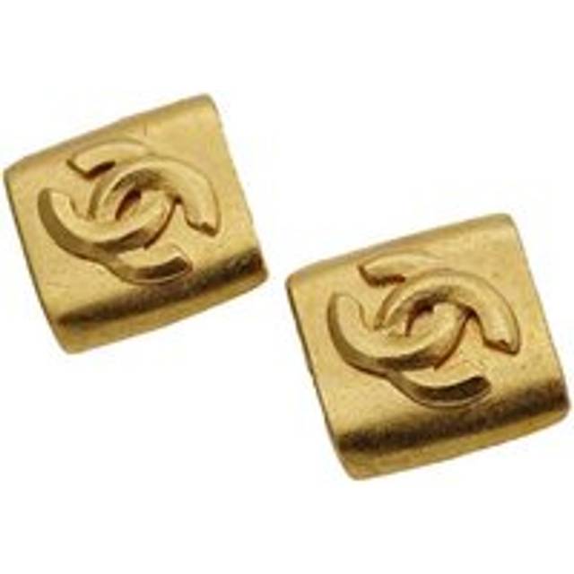 Womens Preloved CC Logo Gold Earrings Wo - Metallics - One Size
