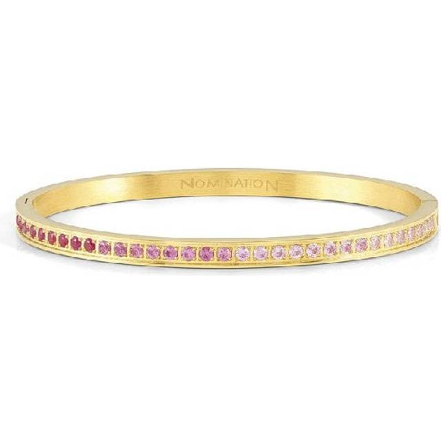 Nomination Pretty Bangles Small Bracelet in Gold &amp; Pink CZ