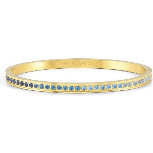 Nomination Pretty Bangles Large Bracelet in Gold &amp; Light Blue CZ