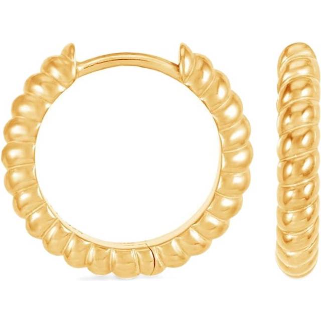 DOWER AND HALL - small twist hoops earrings - men - 18kt Yellow Gold Vermeil - One Size