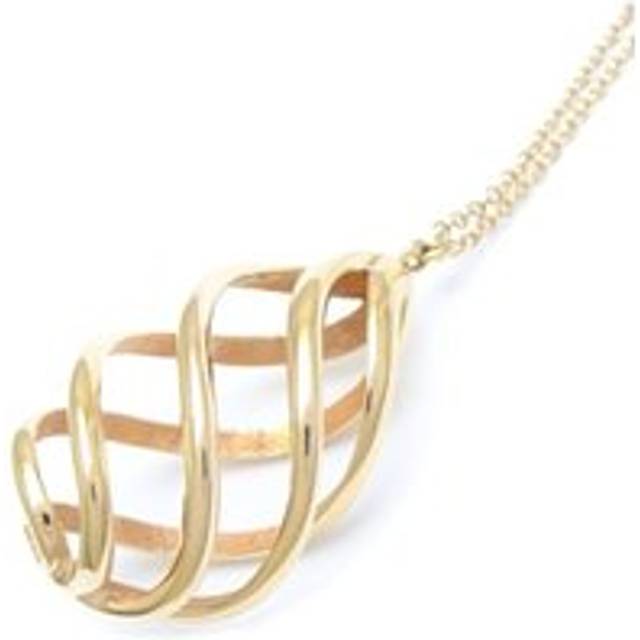 Womens Preloved Twisted Ribbon Pendant Necklace 18K Yellow Gold Wo - Metallics - One Size