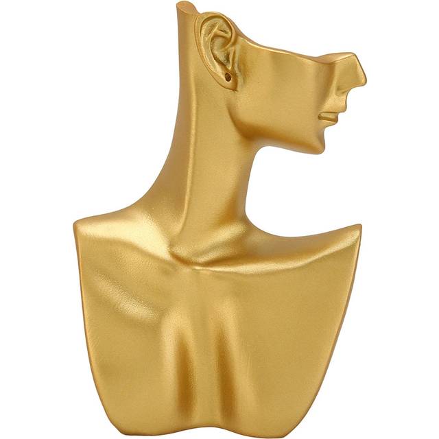Golden Jewelry Display Bust Resin Elegant Necklace Earrings Display Mannequin Stand for Jewelry
