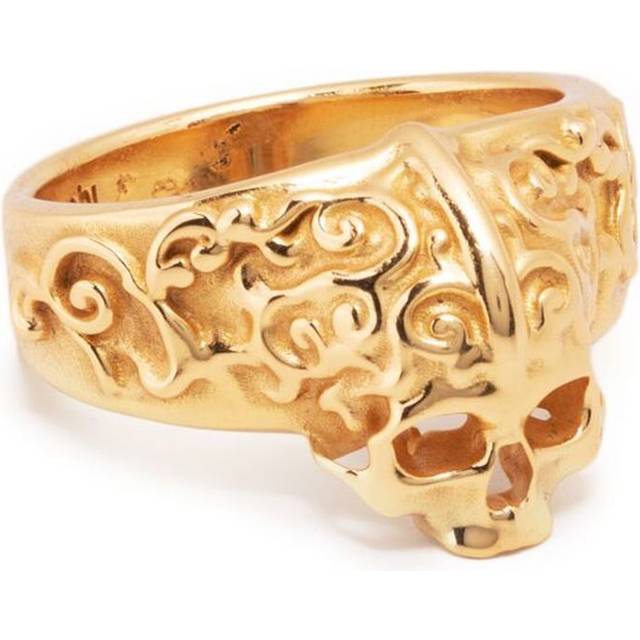 Emanuele Bicocchi - Gold Small arabesque Skull ring - unisex - 24kt Gold Plate/Sterling Silver - 15