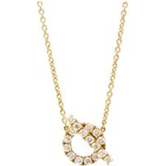 Womens Preloved Mini Q Diamond Pendant Necklace Wo - Gold - Metallics - One Size