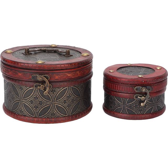 2pcs Retro Jewelry Box Wooden Vintage Jewelry Necklace Storage Box for Home Decoration