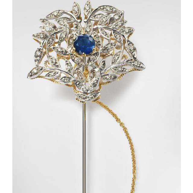 Dolce & Gabbana Sicily Brooch 18-carat Yellow And White Gold, Blue Sapphires, And Diamonds - Man Brooches&tiepins Gold Onesize