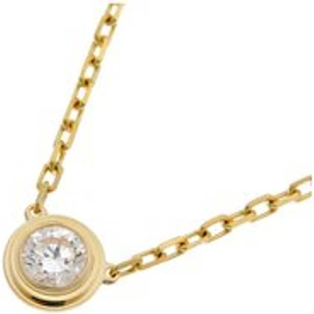 Womens Preloved Diamond Solitaire Pendant Necklace Wo - Gold - Metallics - One Size