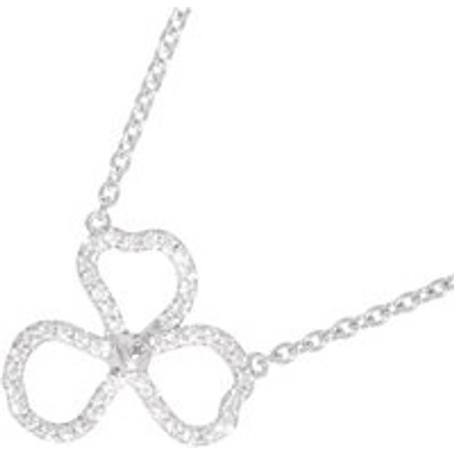 Womens Preloved Triple Heart Diamond Pendant Necklace Wo - Silver - Grey - One Size