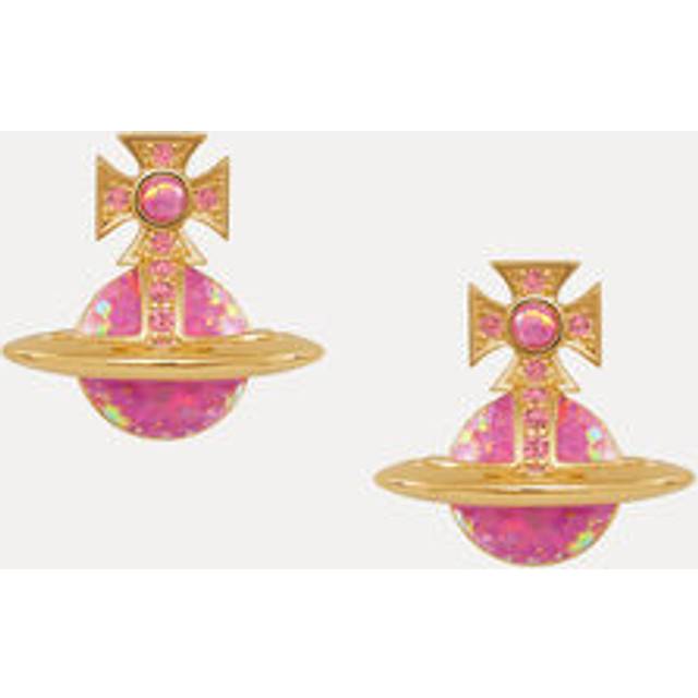 Vivienne Westwood Franca Earrings Gold-red-cz-pink-synthetic-opal Gold-red-cz-pink-synthetic-opal Women - GOLD-RED-CZ-PINK-Synthetic-Opal - ---