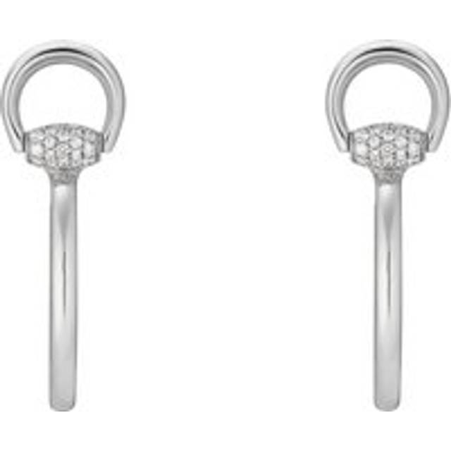 Gucci Horsebit 18ct White Gold 0.18ct Diamond Hoop Earrings