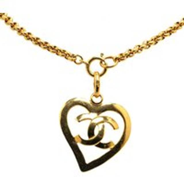 Womens Preloved Heart Pendant Necklace Wo - Metallic - Gold - Metallics - One Size
