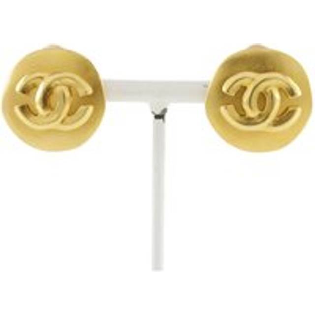 Womens Preloved CC Logo Stud Earrings Wo - Gold - Metallics - One Size