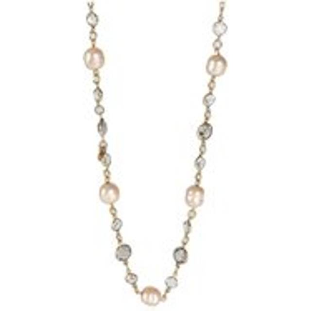 Womens Preloved Pearl Crystal Necklace Wo - Metallic - Gold - Metallics - One Size