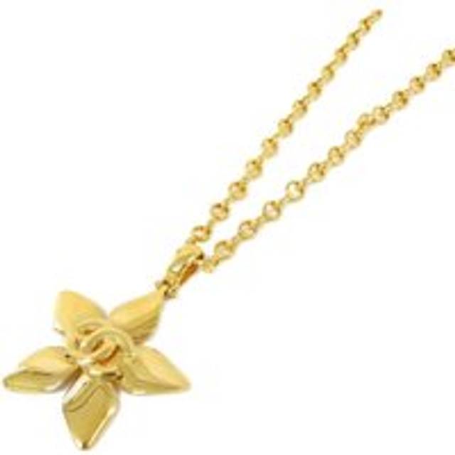 Womens Preloved Flower Pendant Necklace Wo - Gold - Metallics - One Size