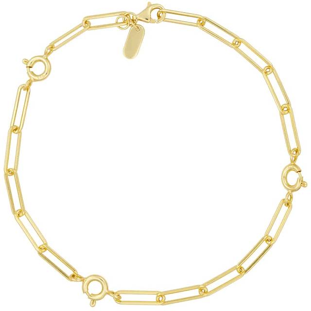 Design Letters Ruth Large Chunky Charm Lock Bracelet - Gold Plated