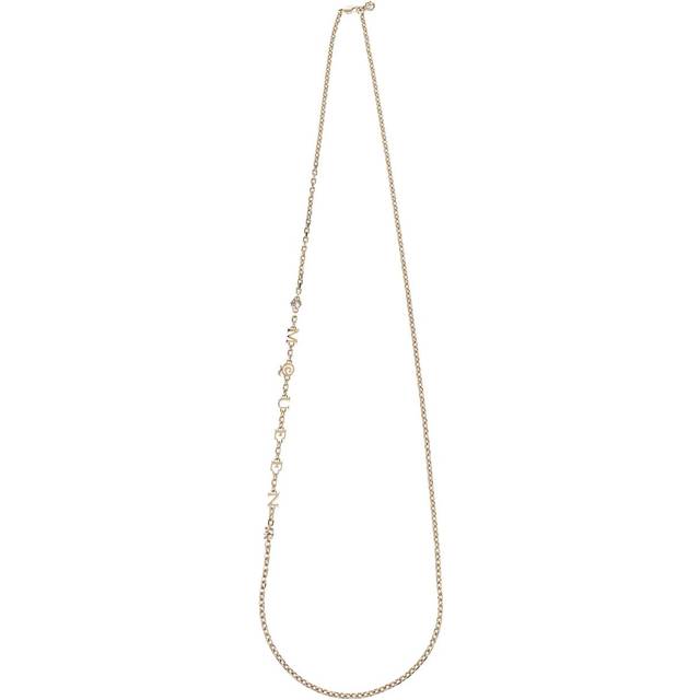 Alexander McQueen - logo-chain necklace - women - Eco Brass/Crystal - One Size - 1035 GOLD