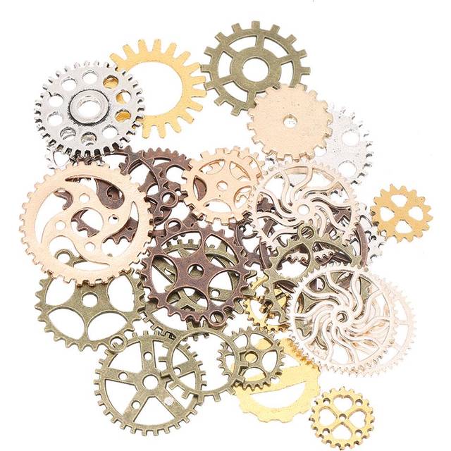 Assorted Antique Vintage Gear Charms Pendants for Jewelry DIY Accessories (Mixed Color)