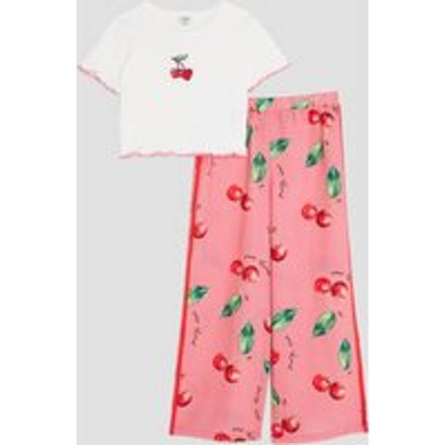 River Island Girls Pink Cherry Trousers Set - 11-12 Yrs