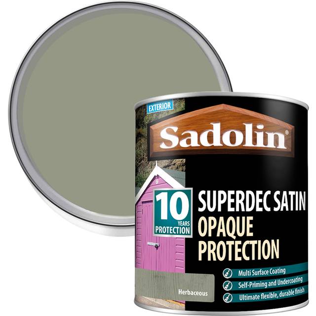 Sadolin Superdec 10 Year Herbaceous Satin Finish Exterior Woodstain 1L - Grey