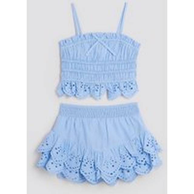 River Island Girls Blue Broderie Top And Skort Set - 5-6 Yrs