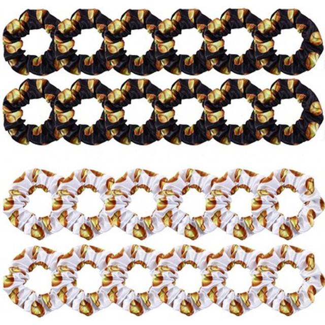 24 pieces sport hair scrunchies softball scrunchy hair ties elastic silk6322