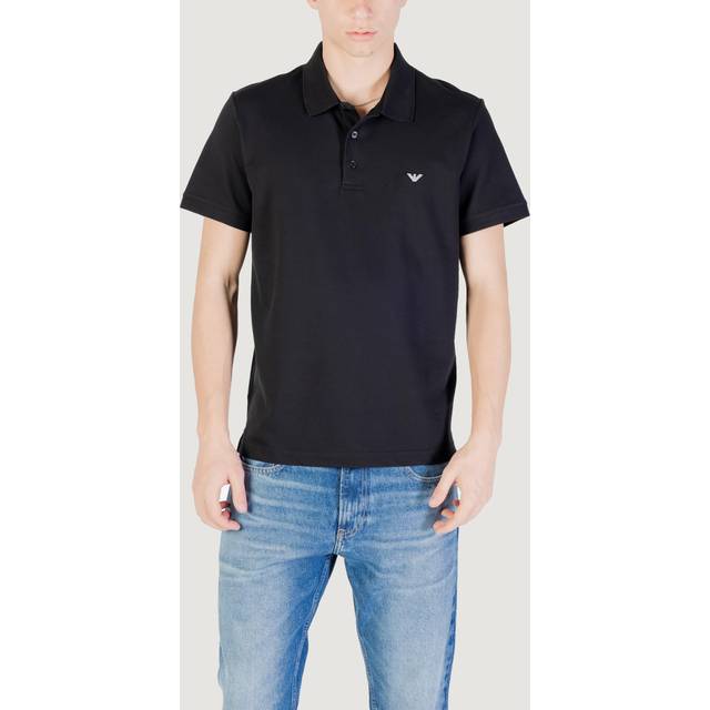 Men's Emporio Armani Mens Eagle Logo Beach Polo - Black - Size: 40