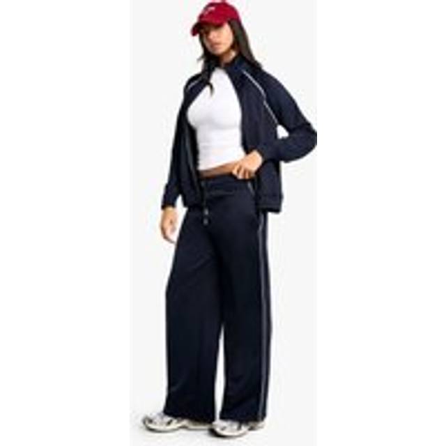 Womens Piping Detail Tricot Wide Leg Jogger - Navy - Xl, Navy