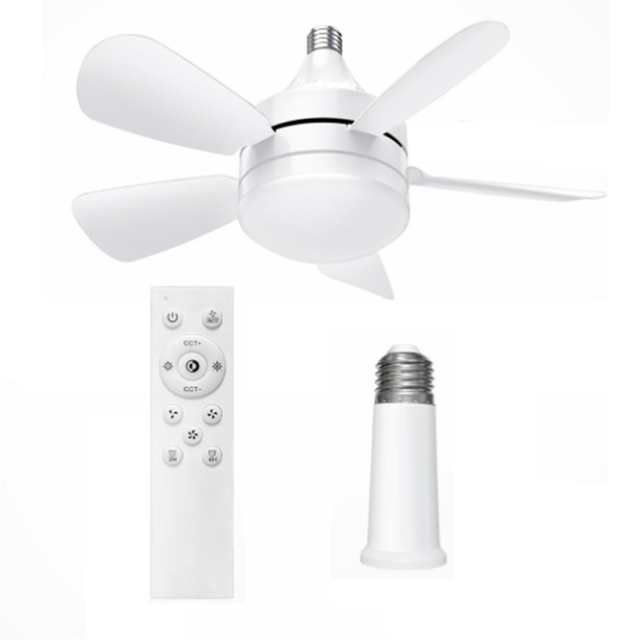 Socket Ceiling Fans with Lights and Remote - Fan Light Dimmable Led Bulb,Screw in Small