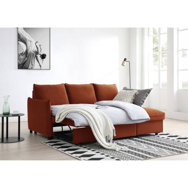 Coniston Burnt Orange Corner Sofa Bed