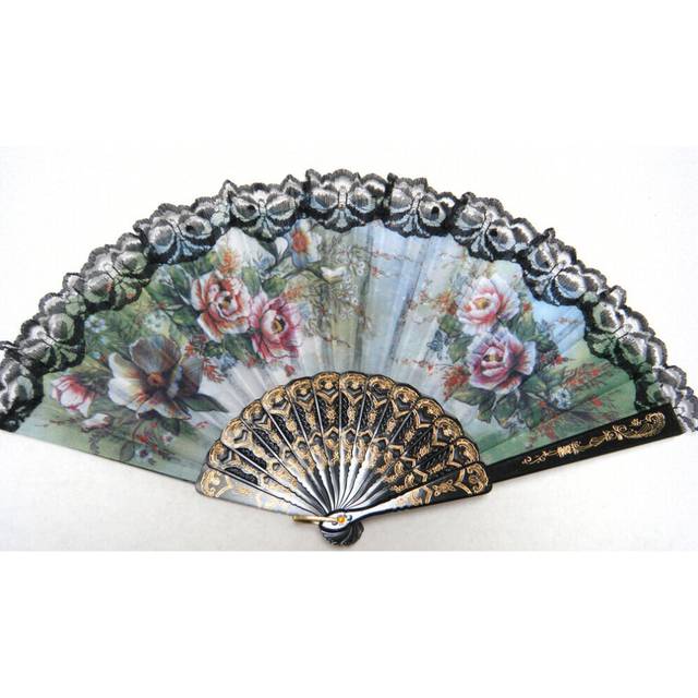 Spanish style Hand Fan Decorative Design Flower