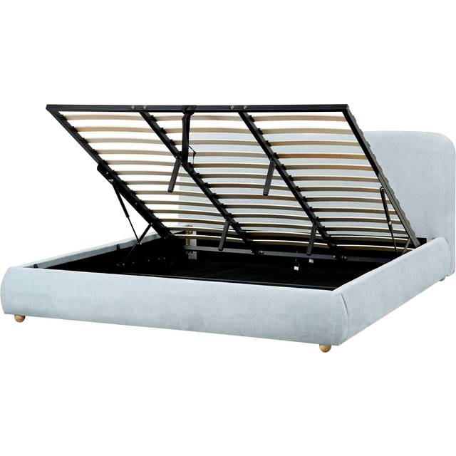 Minimalist Storage Ottoman Bed eu Super King Size 6ft Modern Light Blue Blagnac