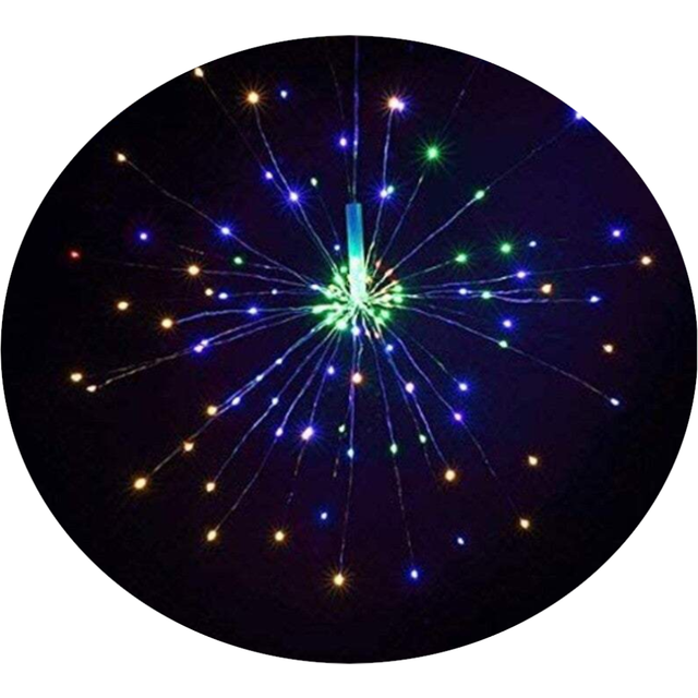 (Multicolor, 120led) Outdoor String Lights Solar Starburst Fireworks Garden Lights 40 Branches 200Led Or 60 Branches 120Led