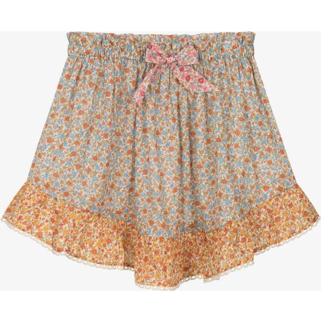 Zimmermann Girls Orange Floral Print Cotton Skirt - 8 year