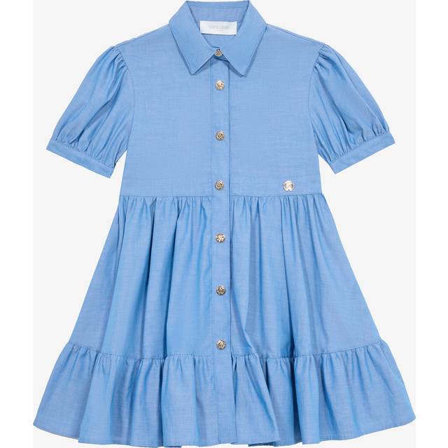 Roberto Cavalli Cotton Shirt Dress - Female Girls (4-16y) Light Blue