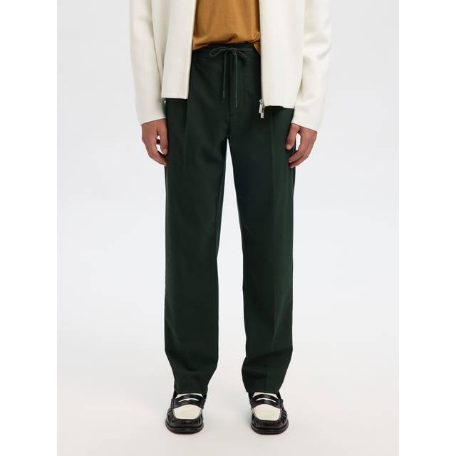 Viscose Blend Pleated Trousers