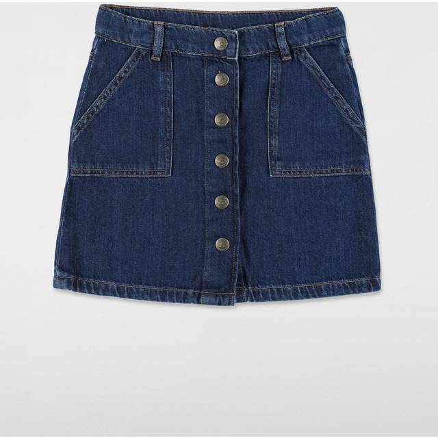 Denim Skirt with Cherries Embroidery