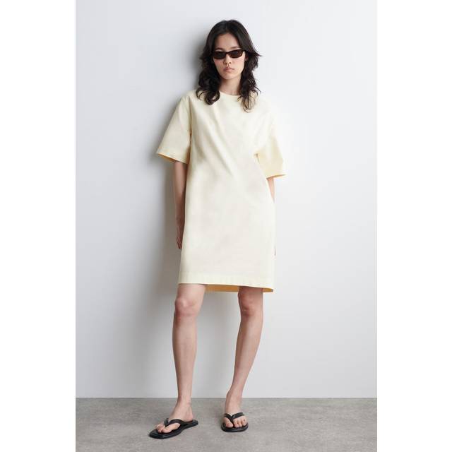 Cotton Mini T-Shirt Dress - White - L