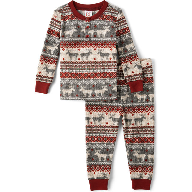 The Children's Place Baby Toddler 2 Piece Family Matching  Plaid Thermal Pajamas Sets  Winter Fairisle