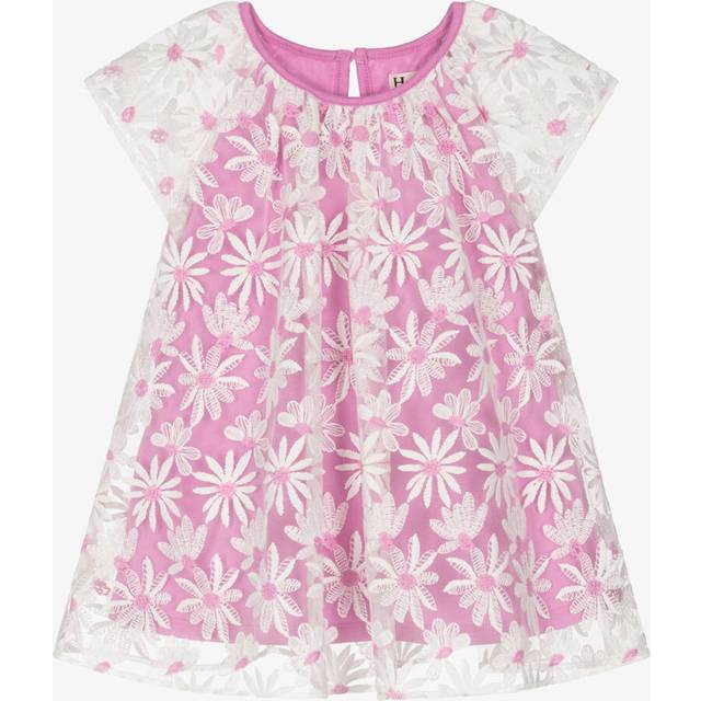 Hatley Girls Lilac Pink & White Daisy Tulle Dress - Pink/White - 12-18 month