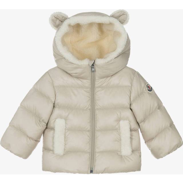 Moncler Enfant Beige Borgan Down Padded Jacket With Fleece Lined Hood - 3 year