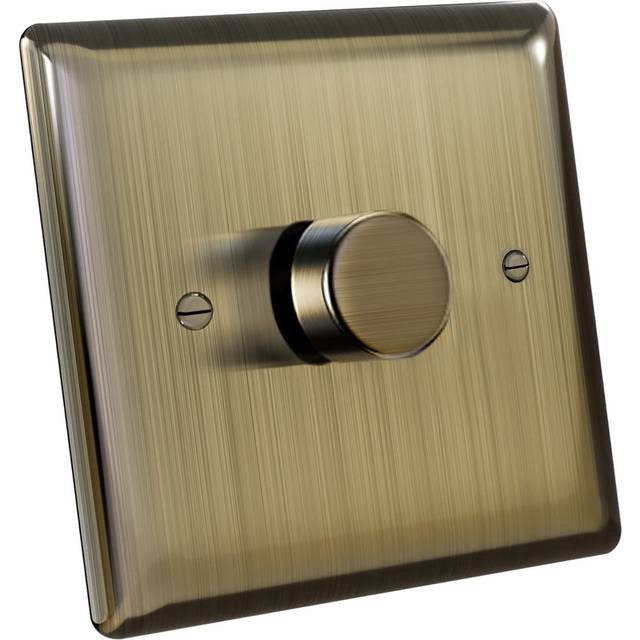 Dimmer Light Switch Led Dimmer Switch 3-100W Led Dimmer Switch 1 Gang Dimmable LED Incandescent Halogen Bulbs - Antique Brass