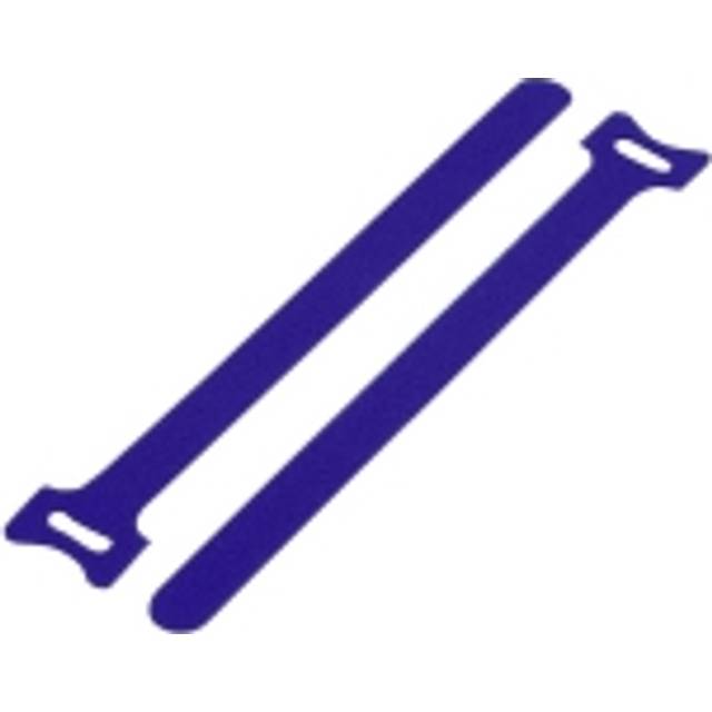 TRU COMPONENTS Kardborreband-bundtband för paketering Statisk del och fleecedel (L x B) 125 mm x 12 mm Blå 20 st
