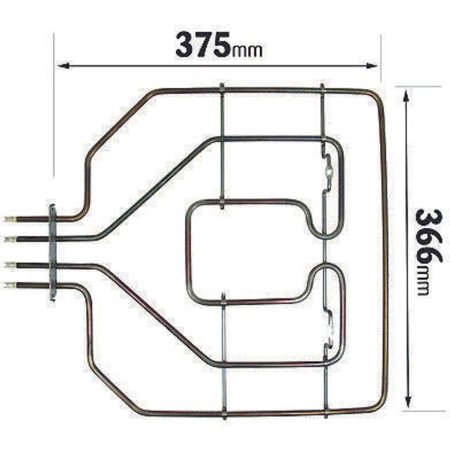 For Bosch Neff Siemens Oven Cooker Grill Heater Element 2800w 375 X 368mm