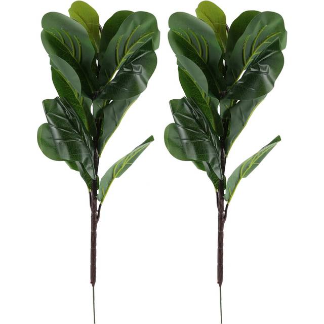 Artificial Plants Fiddle Leaf Fig Faux Ficus Lyrata Tree Fake Green Bushes Greenery for Garden Porch Window Box Decor