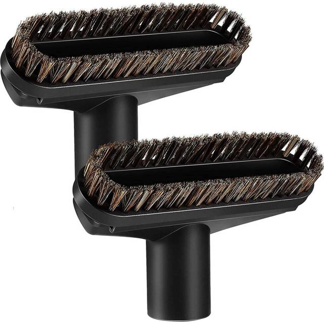 2 Pcs 1.25 Inch Square Horse Hair Dust Brush Tool Care Soft Bristle Cleaner Vacuum Attachment 1-1/4
